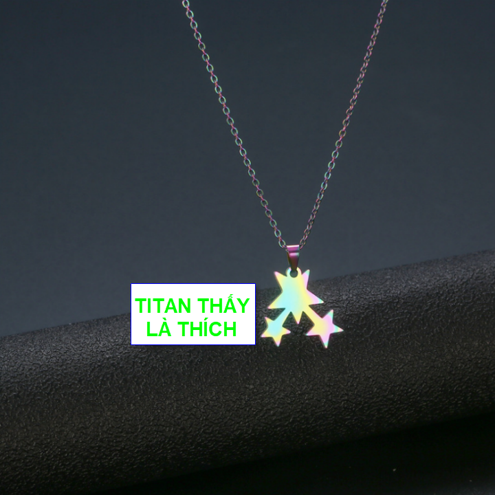 Dây chuyền hình trăng sao dây chuyền mặt ngôi sao dây chuyền mặt trăng - Hàng titan vàng 18k sáng bóng đẹp - Cam kết 1 đổi 1 nếu đen và gỉ sét