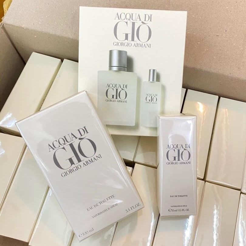 Set nước hoa 2 món giorgio armani acqua di gio 100ml + 15ml - aqua giò trắng nam