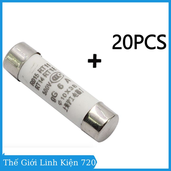 Hộp 20 Cầu Chì Sứ 10x38mm (Xịn)