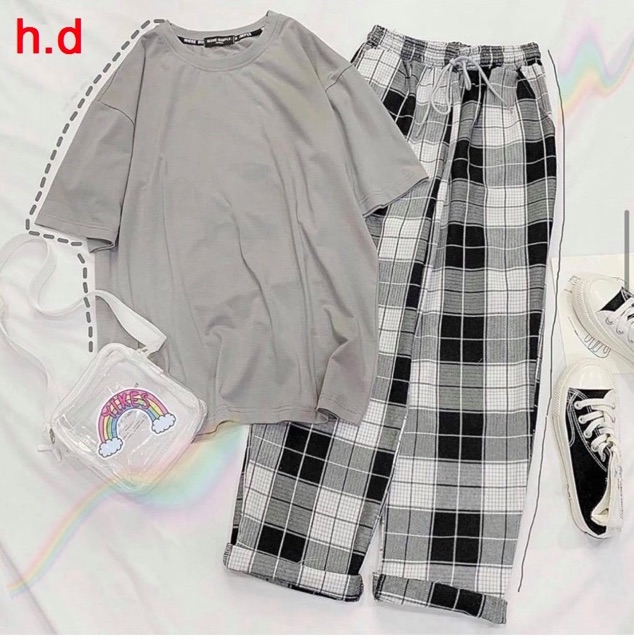 Sét áo thun + quần kẻ xuông HDA0121
