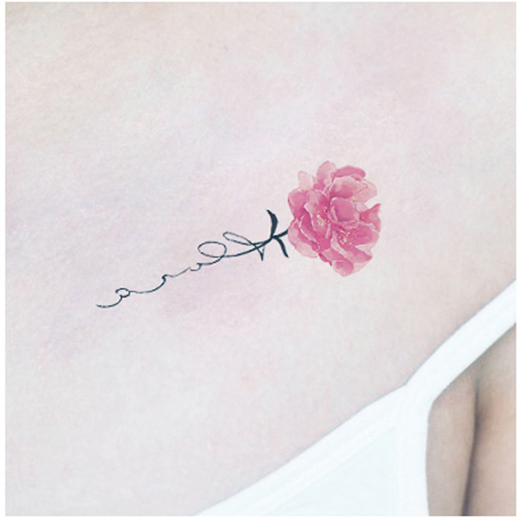 Hình dán tatoo hoa xinh chữ ký đuôi a12