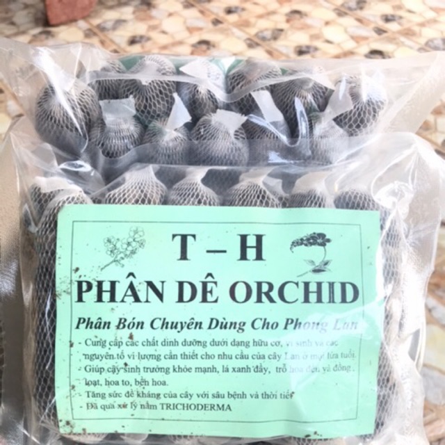 Phân dê túi lưới bón lan đã qua xử lý 12 túi 20cm phân bón lan