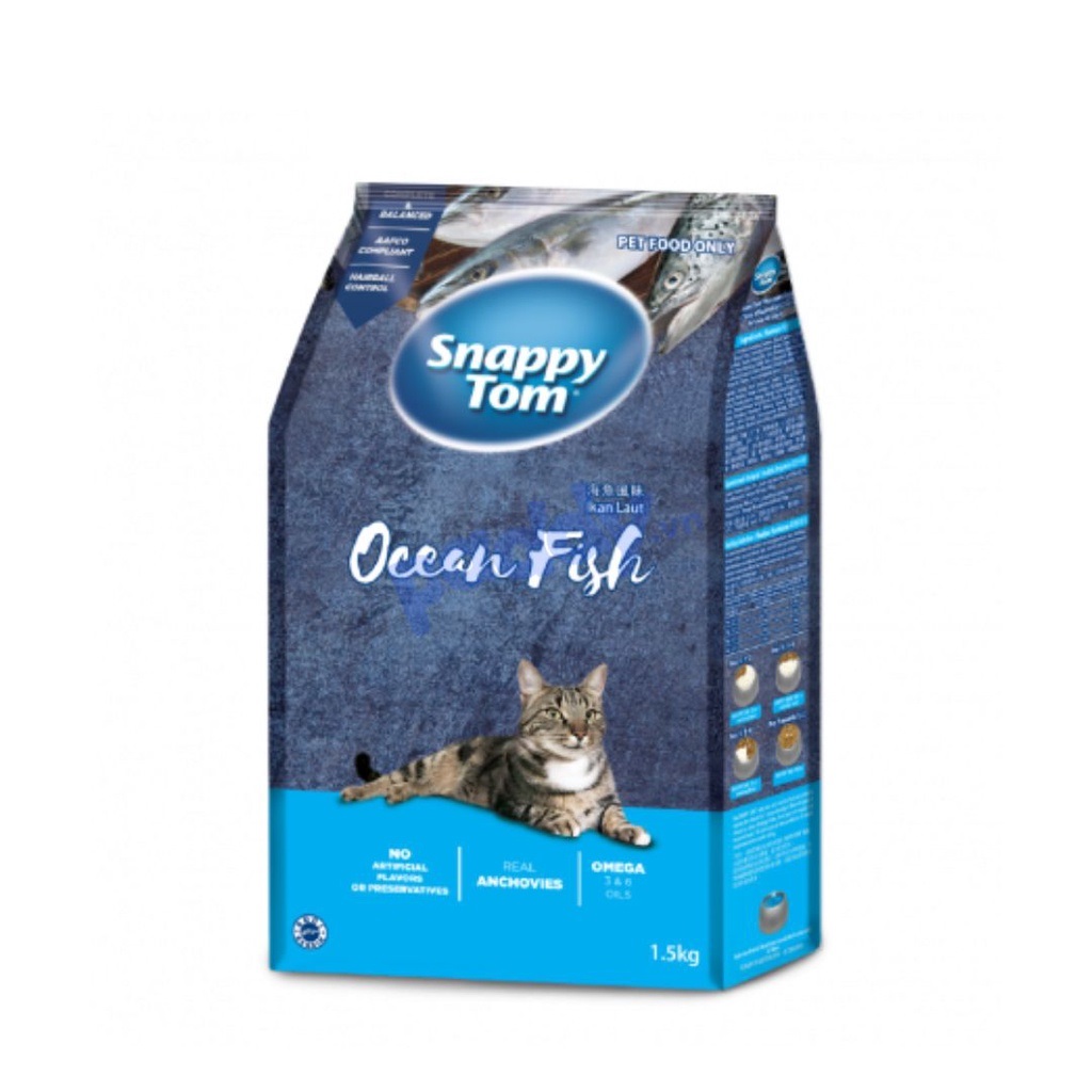 Hạt SnappyTom cho mèo, Hạt cho mèo Snappy Tom mix Cá sấy