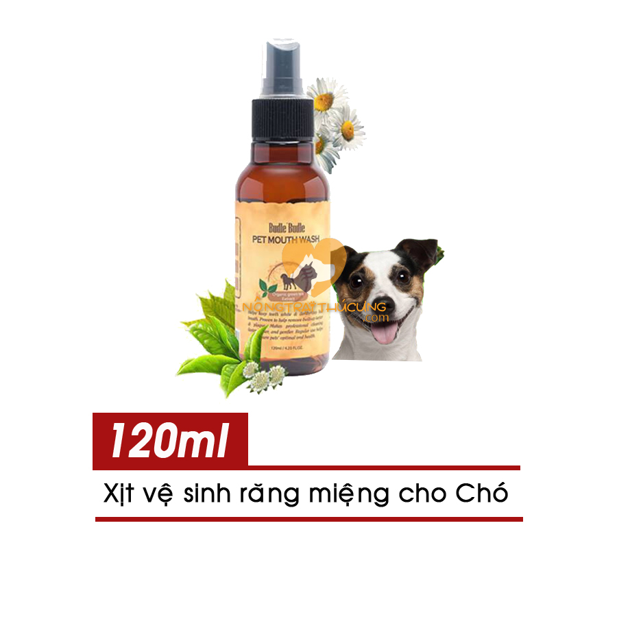 Xịt vệ sinh răng miệng cho chó - xịt thơm miệng budle'budle hàn quốc 120ml -