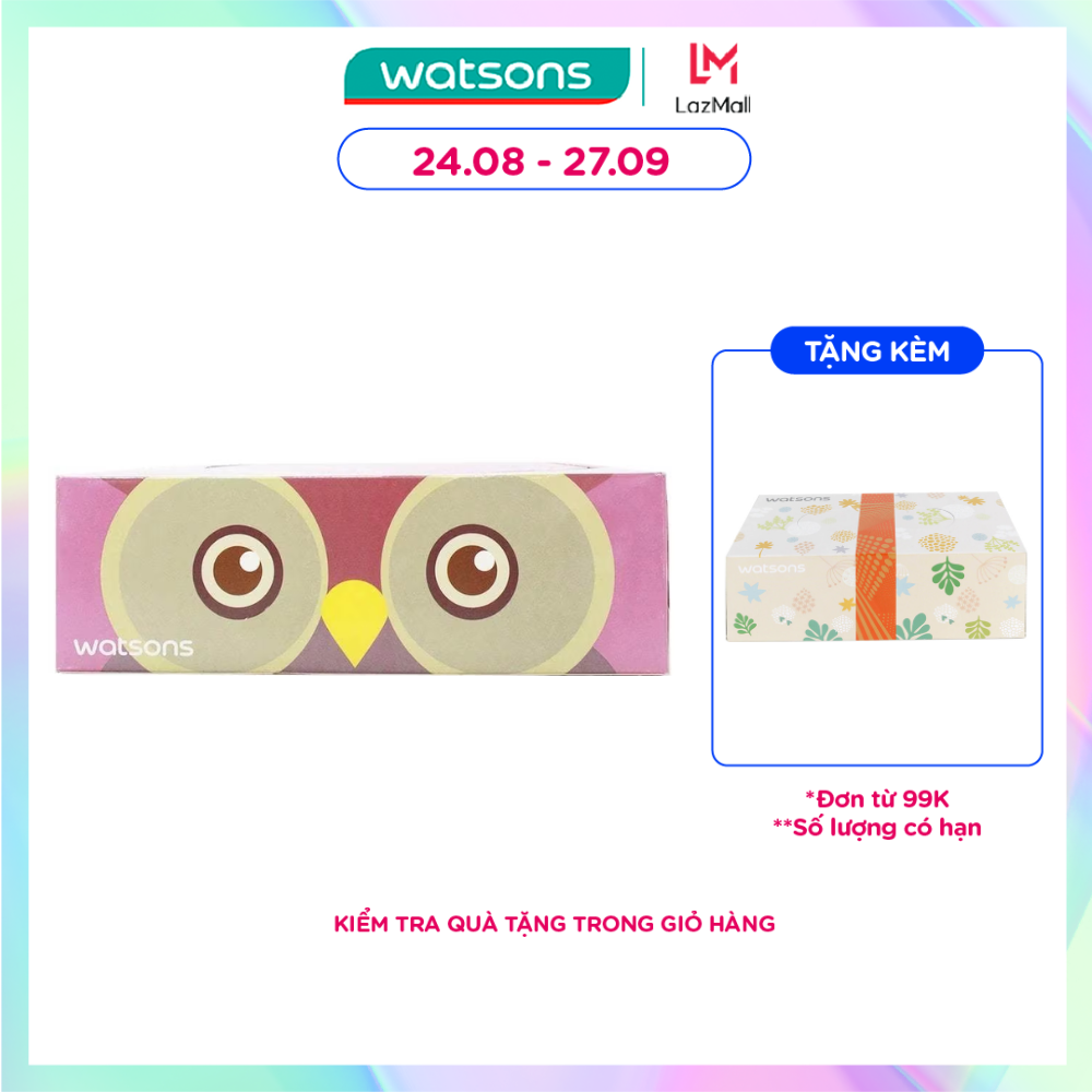 Giấy Hộp Watsons Velvety Soft Box Tissues Parrot & Owl Mềm Mịn 3 Lớp 100