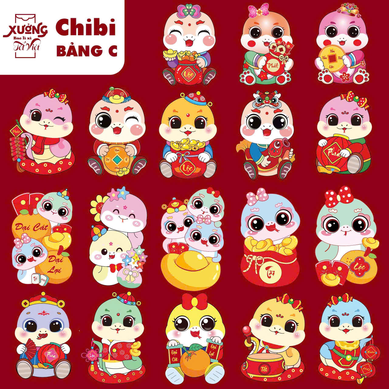 [HCM]Bao lì xì chibi hoạt hình 2025 siêu hot ( sét 10 bao 10 hình khác nhau)