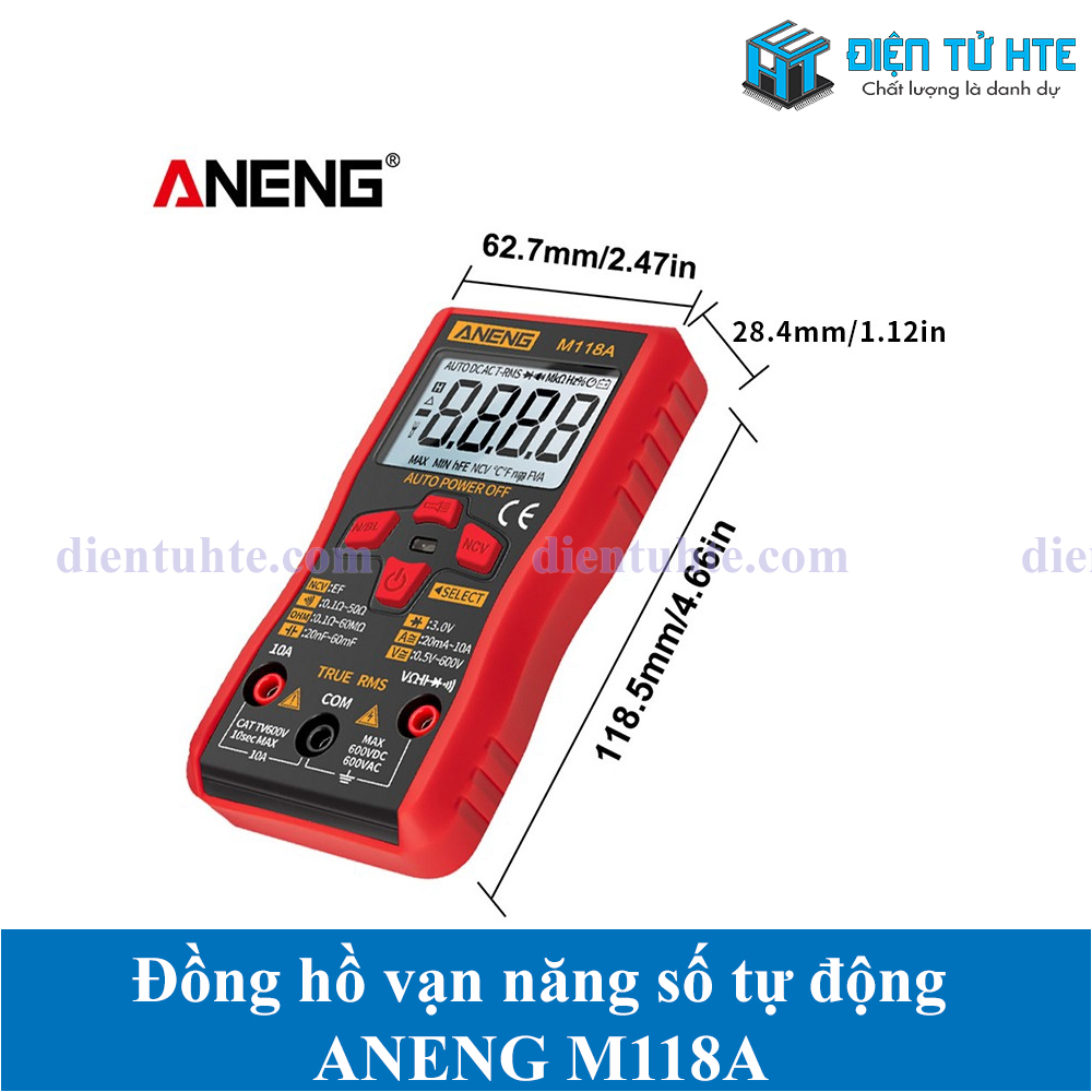 Đồng hồ vạn năng số tự động ANENG M118A True RMS