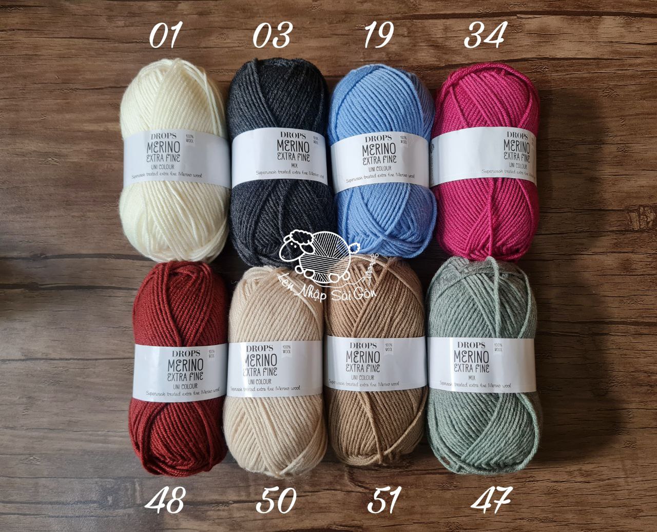 Len Cao Cấp DROPS Merino Extra Fine (Châu Âu) 100% Lông Cừu