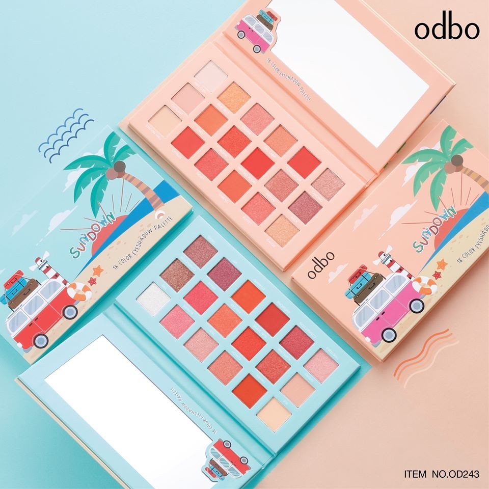 Bảng Phấn Mắt Có Nhũ 18 Ô Odbo Sundown OD243-1