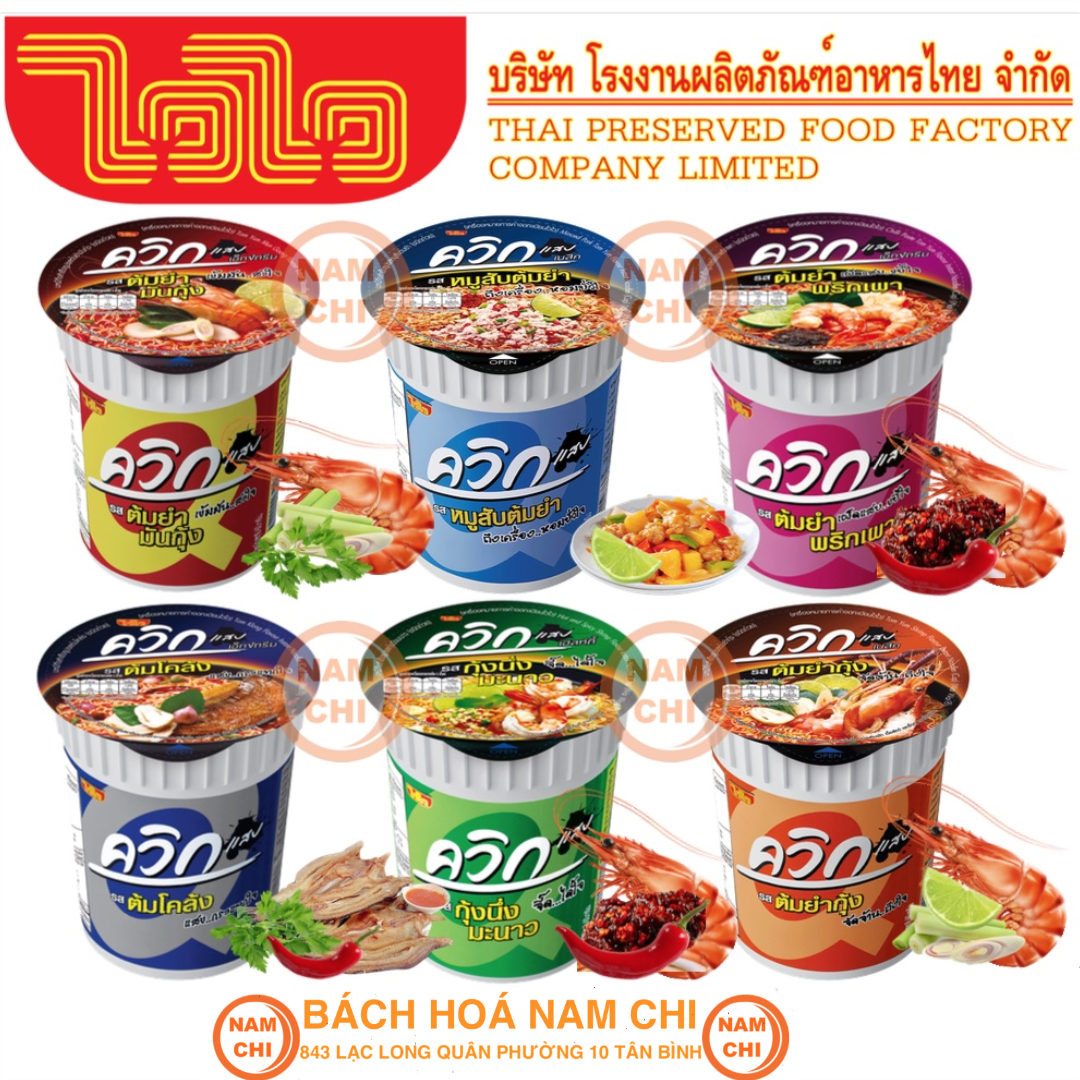 Mì Thái Ly WaiWai Cup Noodles 60g Sợi Mì Dai Thơm Ngon Ăn Cực Ghiền (Tôm Chua Cay Lẩu Thái Thjt Bằm)