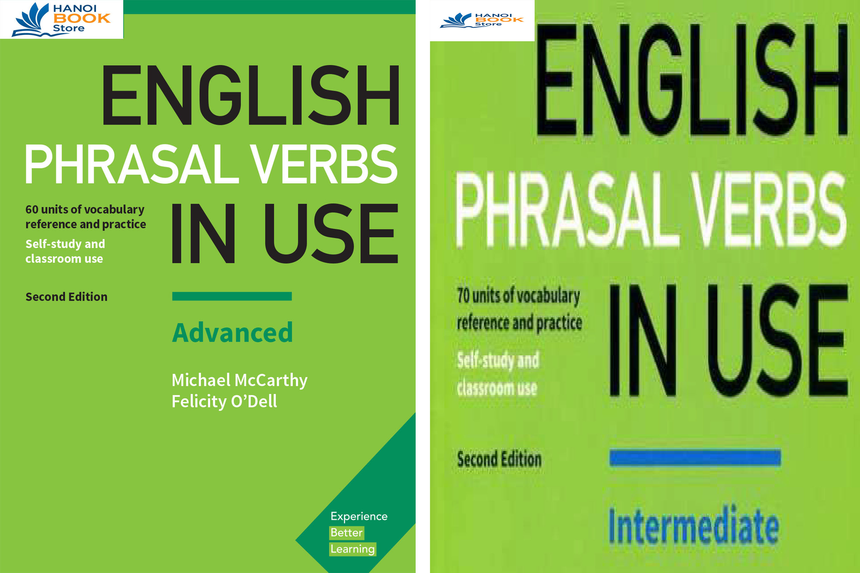 2 quyển English Phrasal Verbs in Use Advanced,  Intermediate Book With Answers (Sách màu + đen trắng)