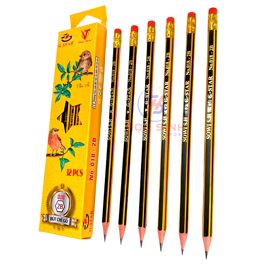 Hộp 12 cây bút chì gỗ 2b gstar 018