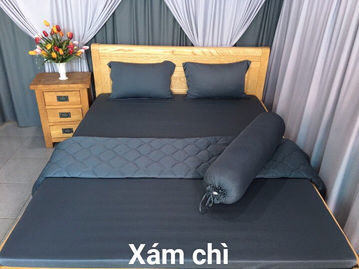 Bộ drap thun hàn 1 màu  (1 ga, 2 áo nằm, 1 áo ôm)