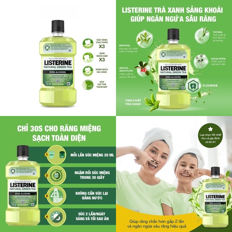 Nước súc miệng Listerine 250ml/ 750ml (Bibistore)