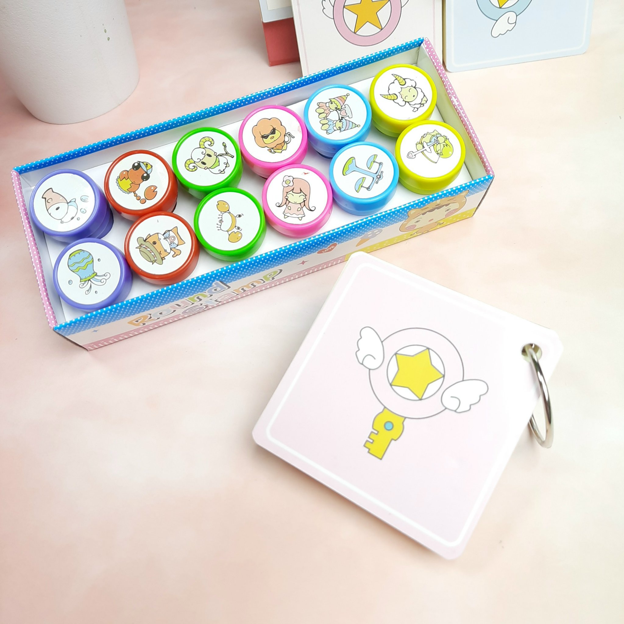 [Combo] 12 Con Dấu Cung Hoàng Đạo Và 95 Thẻ Flashcard Tờ Ghi Nhớ Học Từ Vựng Ngoại Ngữ