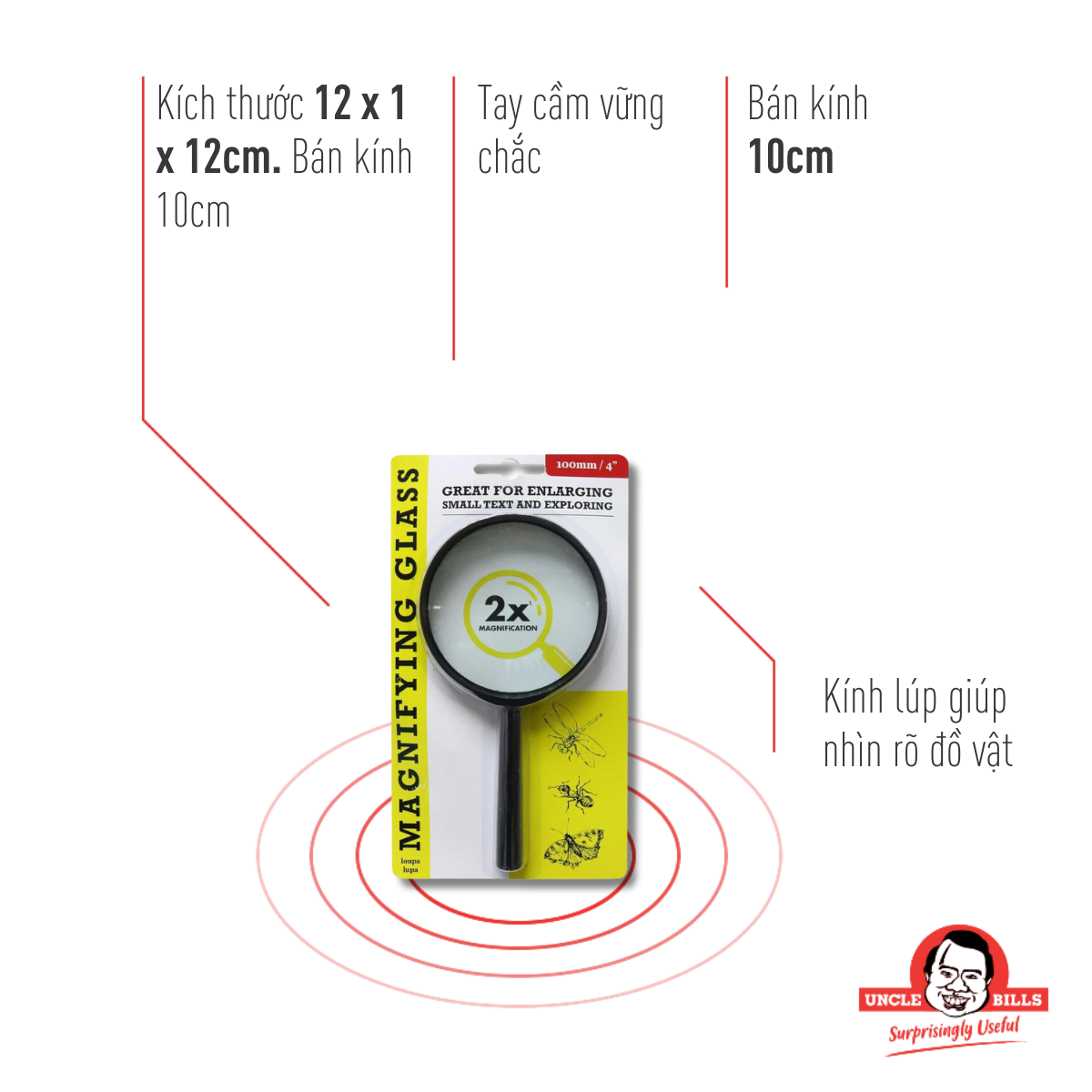 Kính lúp 10cm UBL SG0016 10cm