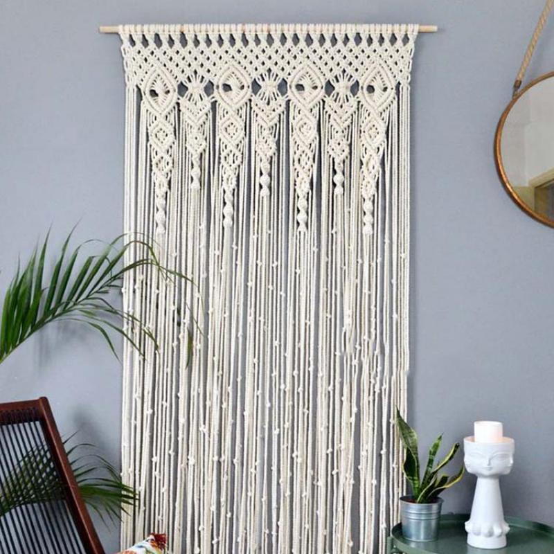 Wall Hanging Curtain Boho Door Window Hanging Curtain Woven Tapestry Wall Decor Home Ornament for Apartment Bedroom Living Room Wedding Party