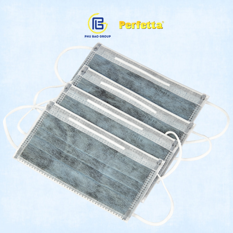 Bịch khẩu trang y tế cao cấp chính hãng Perfetta Carbon (5 cái/ bịch)