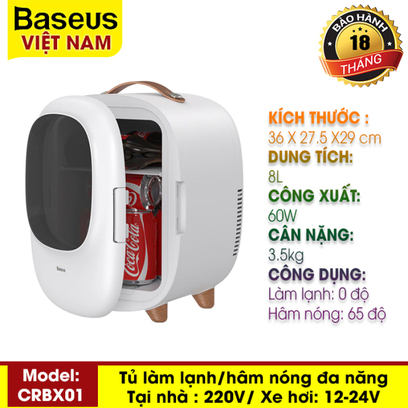 Tủ lạnh mini dung tích 8L, hai chế độ nóng / lạnh, sử dụng cho văn phòng, gia đình, dễ dàng mang đi du lịch, picnic - Thương hiệu Baseus - Phân phối bởi Baseus Vietnam