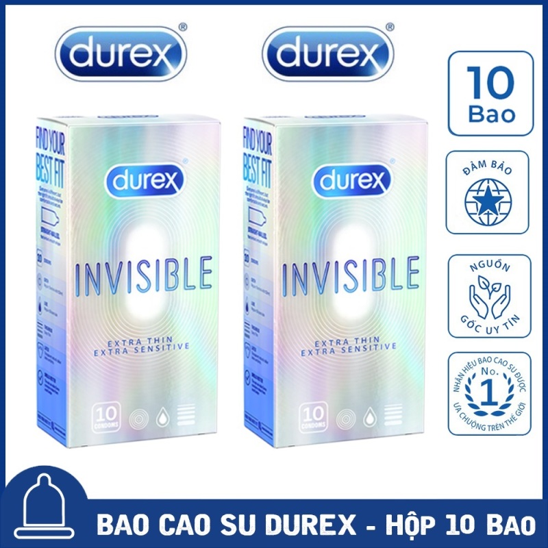 💝 02 Hộp 💝 Bao Cao Su Durex Invisible Extra Thin cực siêu mỏng [Che tên sản phẩm] nhập khẩu