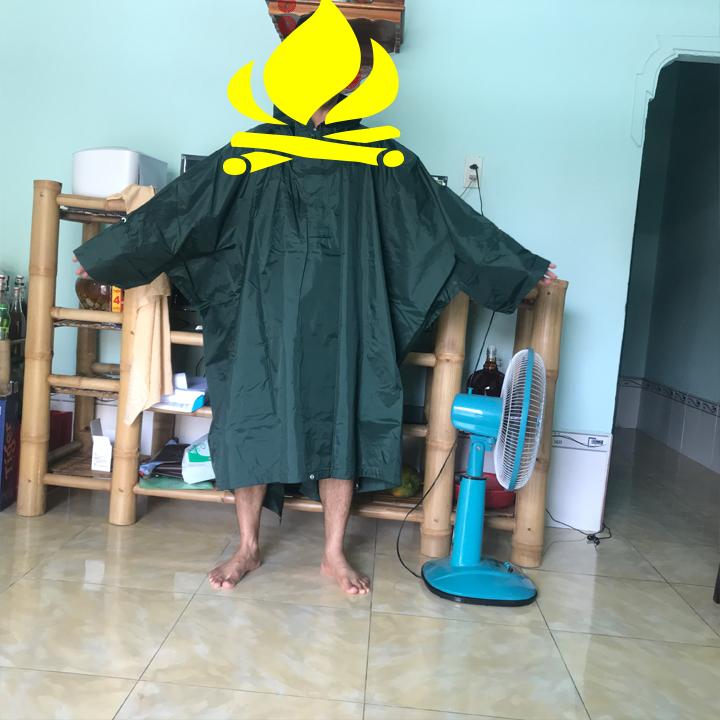 Áo mưa choàng xanh rêu