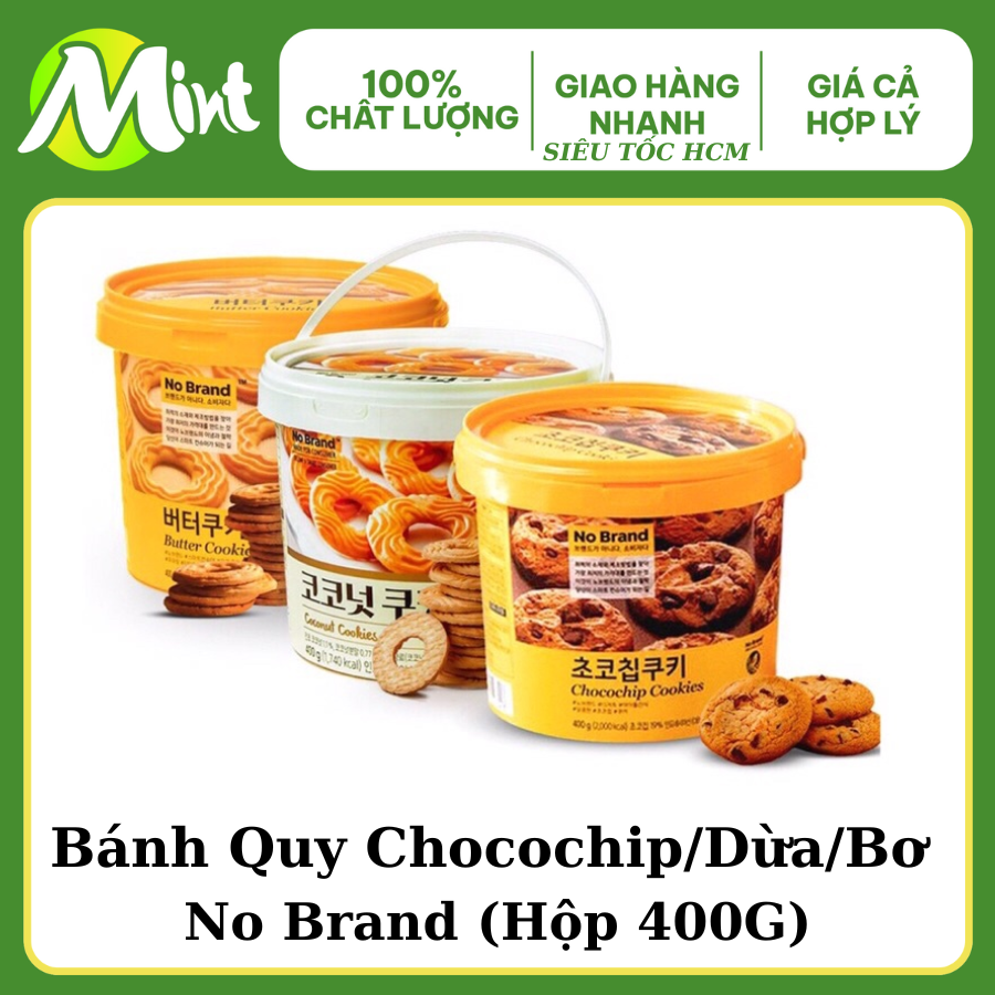 Bánh Quy Chocochip Dừa Bơ. Hàn Quốc Xô 400gr Nhập khẩu 100%. Shop Mint