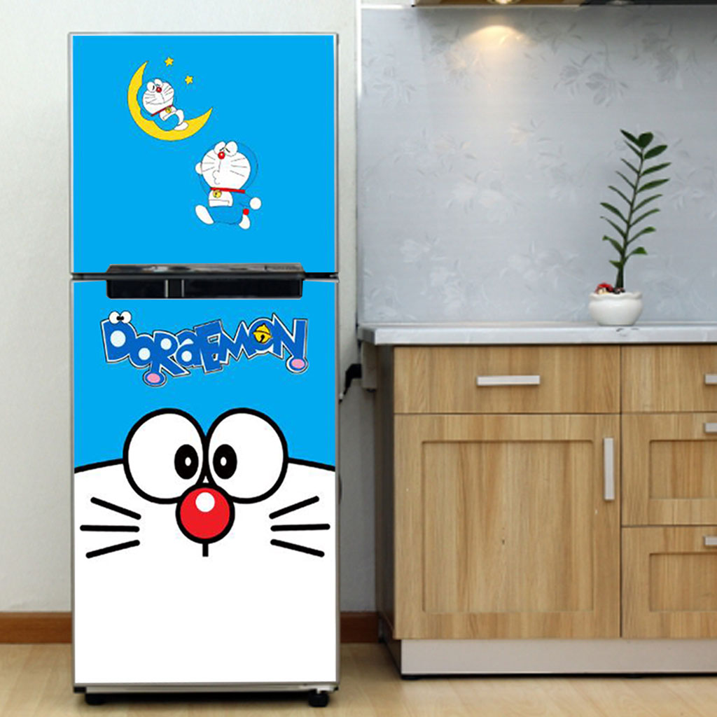 [HCM]Decal dán trang trí tủ lạnh Doraemon Mẫu 2