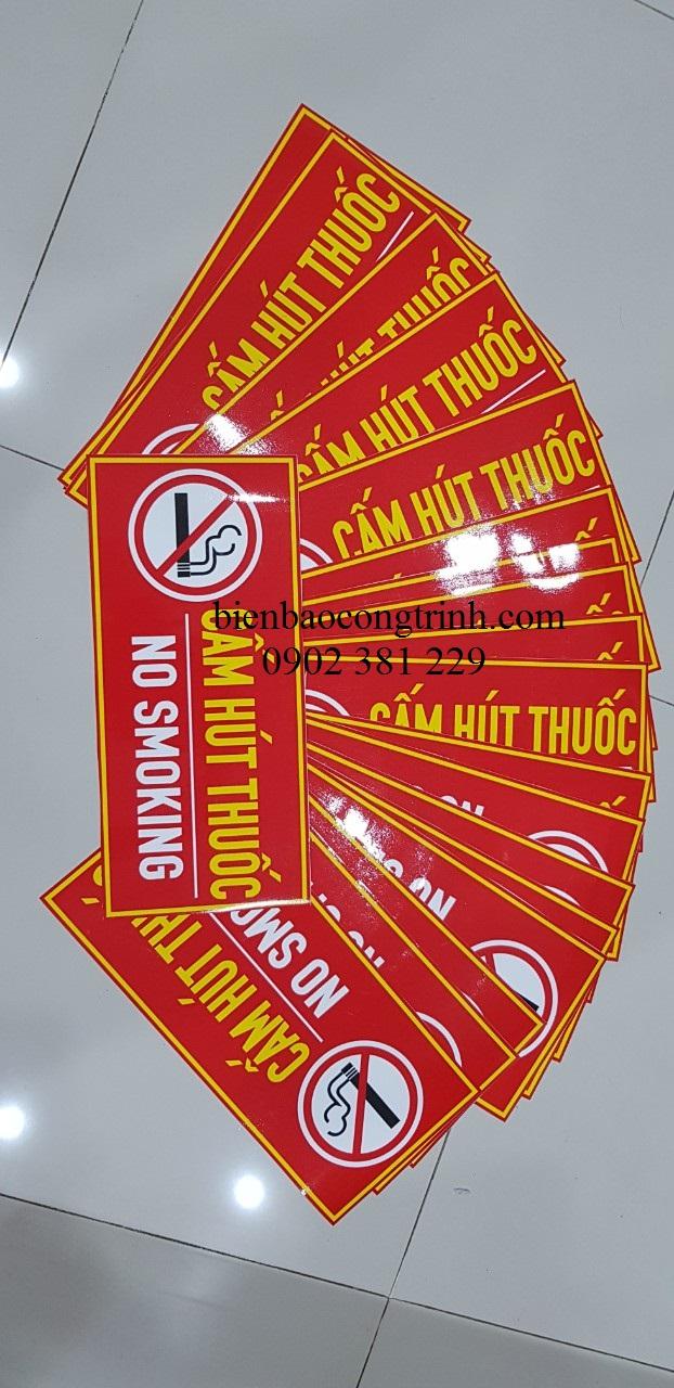 Poster decal No Smoking dán keo sẵn 15 x 40cm (10 tấm)