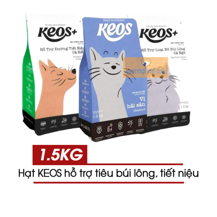 Hạt cho mèo mọi lứa tuổi keos sỏi thận, tiêu búi lông 1.5kg - nôngtrạithúcưng.com