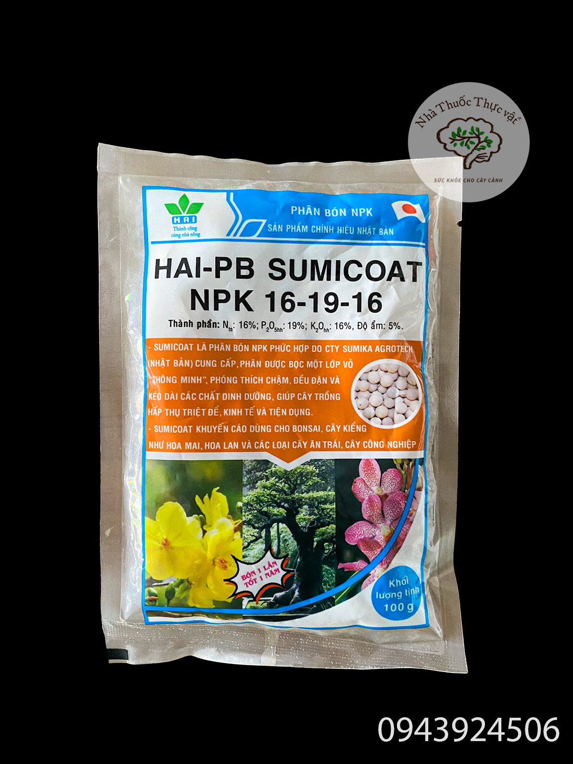 Phân tan chậm sumicoat 16-19-16 bịch 100gr