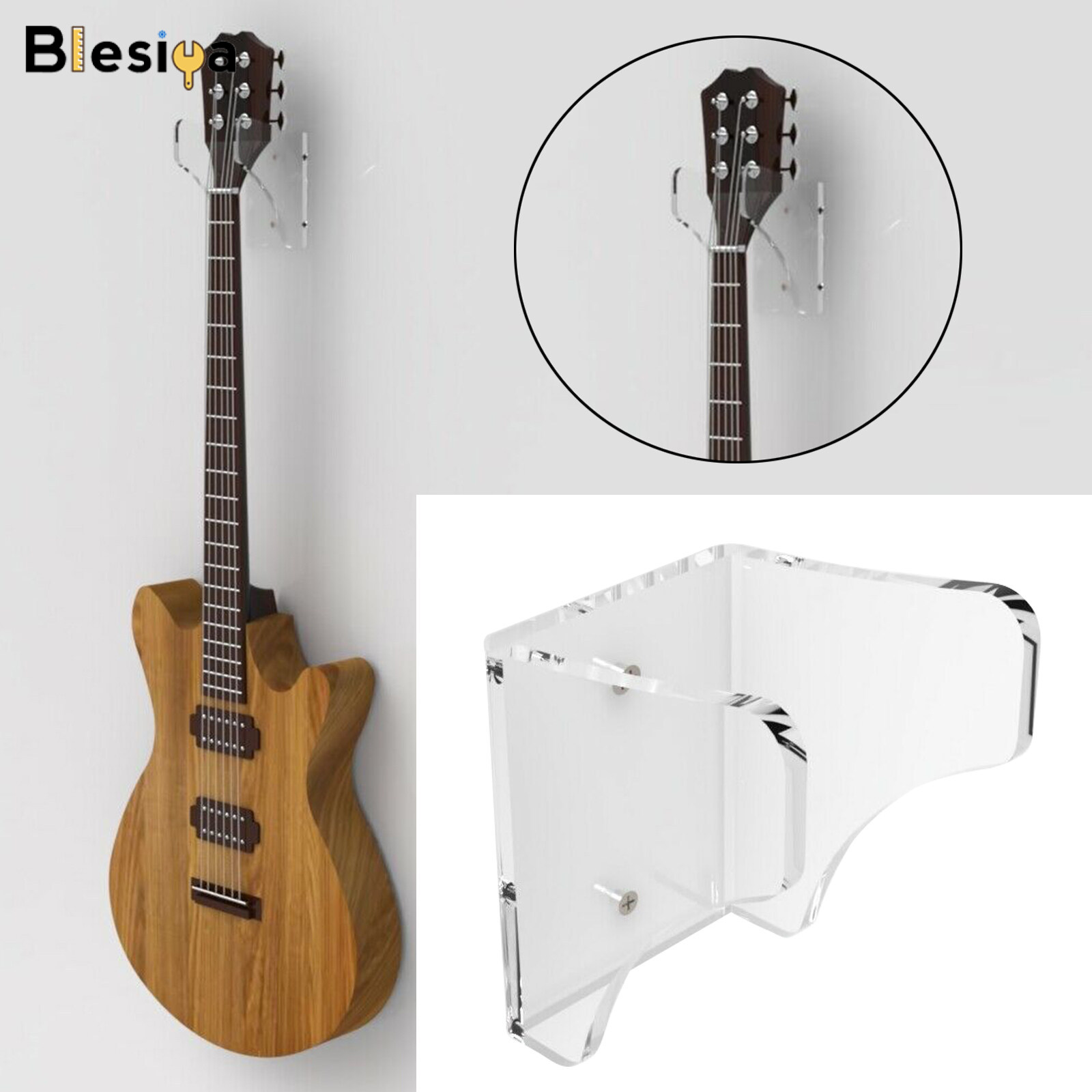 Blesiya Giá Treo Đàn Ghi Ta Treo Tường, Để Treo Đàn Guitar Tiết Kiệm Không Gian