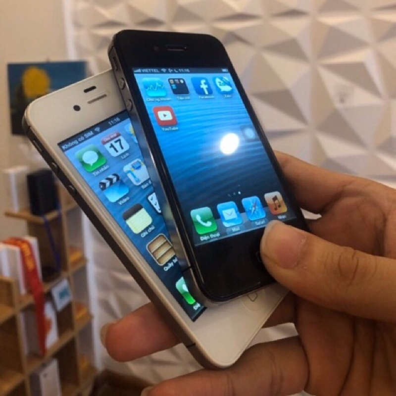 Điện thoại iphone 4 - 16Gb , tặng kèm cáp sạc , hỗ trợ cài App
