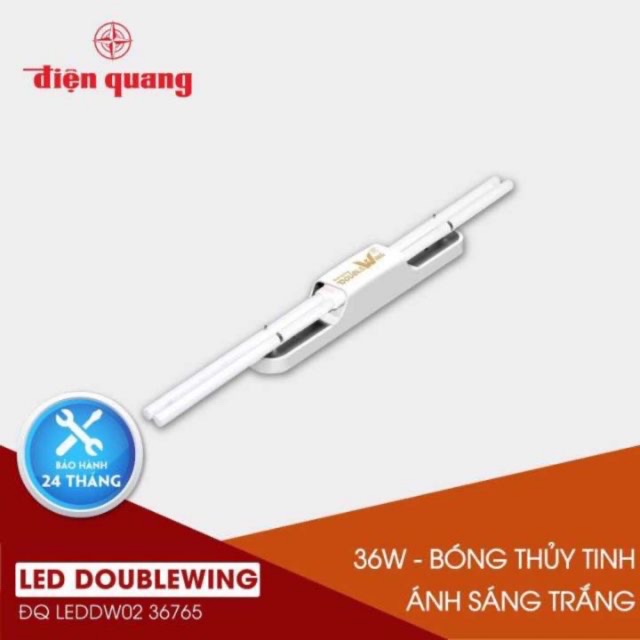 Bộ Đèn LED DoubleWing 2x18W Điện Quang - Bóng Thủy Tinh