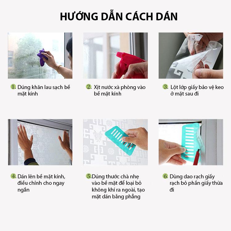 Giấy dán kính phòng tắm phòng khách che ánh sáng cửa số (khổ 60 cm ) - HPGLASS Hình ảnh sắc nét bền đẹp không bay màu