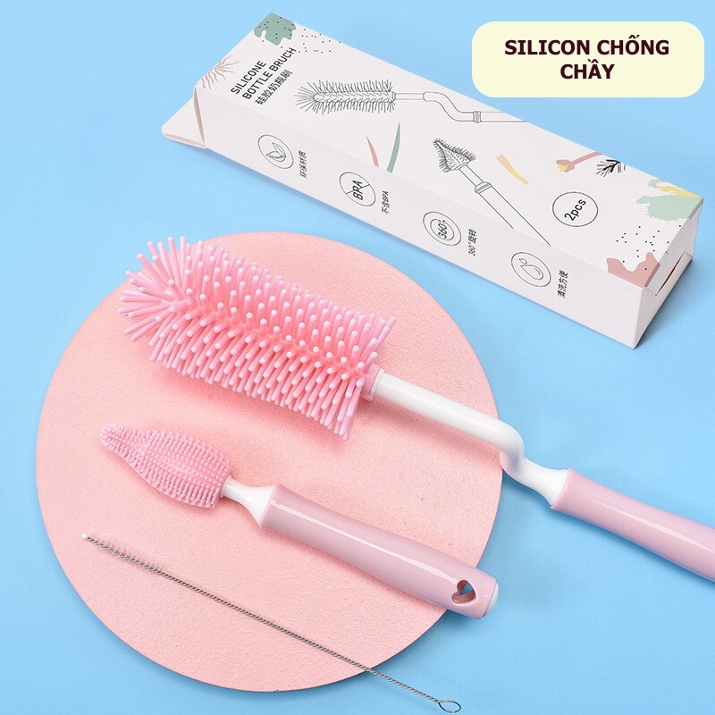 Cọ rửa bình sữa silicon chống trầy, chắc chắn