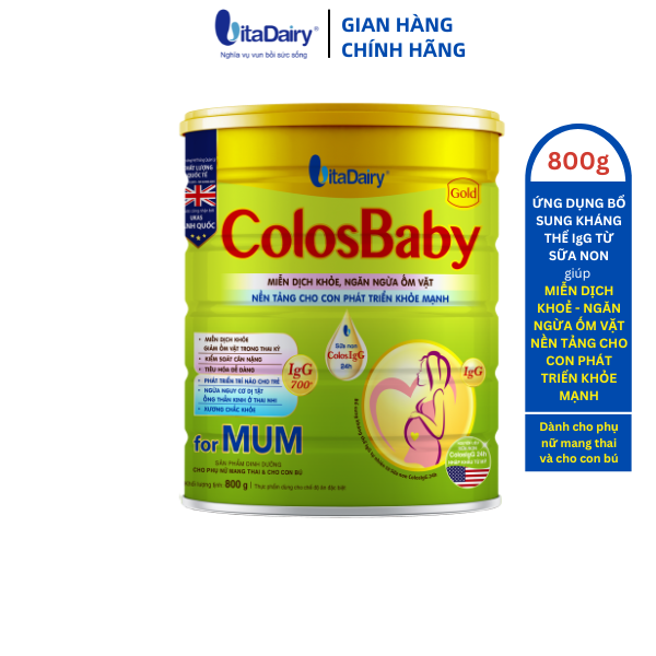 Sữa non ColosBaby Gold Mum 800g, sữa bột giúp mẹ thai kì khỏe mạnh, giảm ốm vặt - VitaDairy