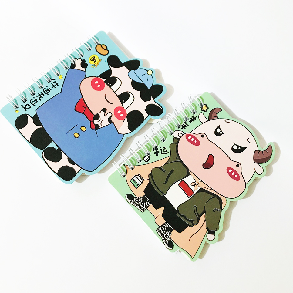 Sổ tay lò xo hoạt hình bò sữa gấu nâu thỏ xinh xắn Phụ kiện 68 (tùy chọn)