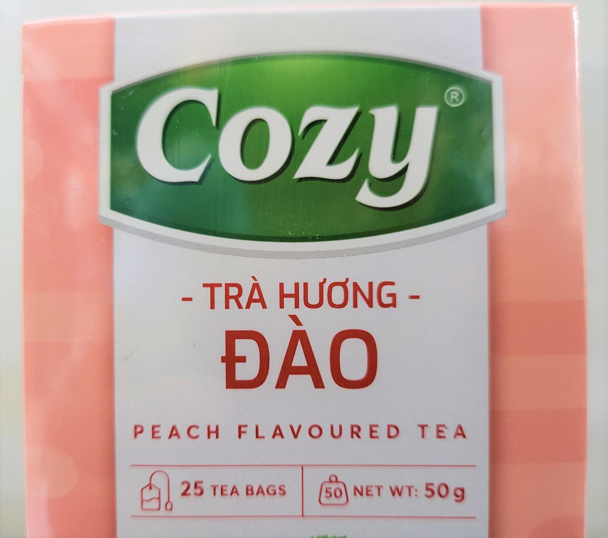 [Hộp 50g (25 túi lọc)] TRÀ HƯƠNG ĐÀO [VN] COZY Peach Flavored Tea