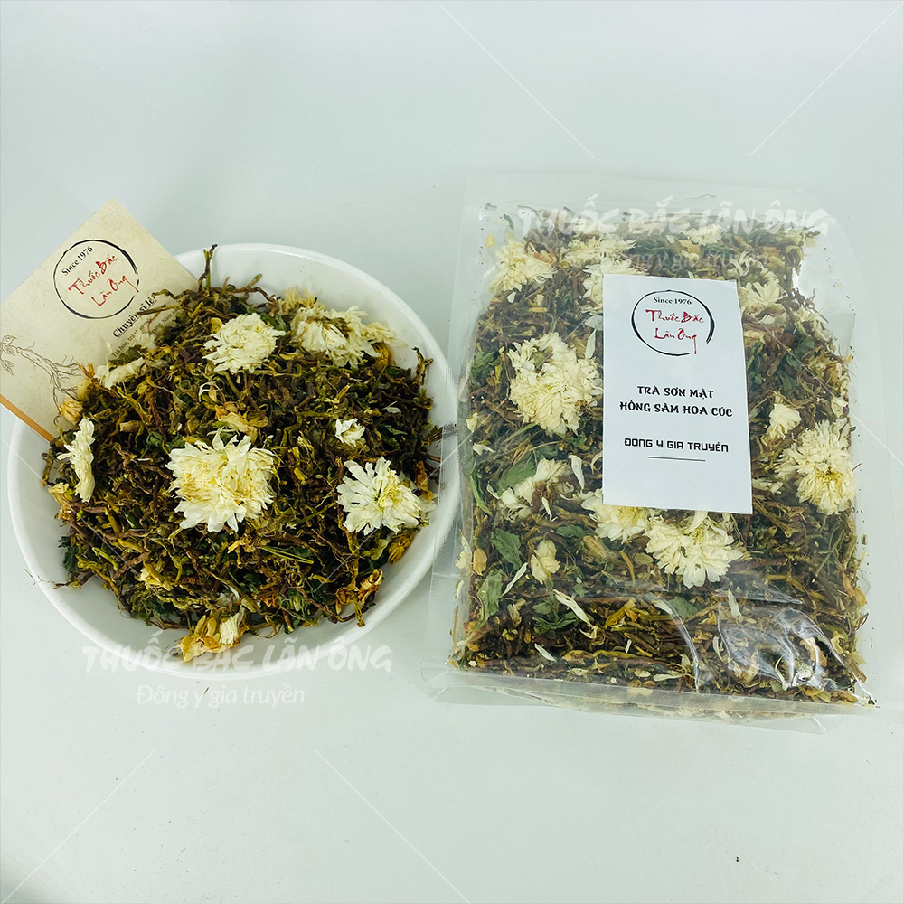 Trà sơn mật hồng sâm hoa cúc 1kg, giúp thanh nhiệt, mát gan, giảm căng thẳng, an thần, ngủ ngon