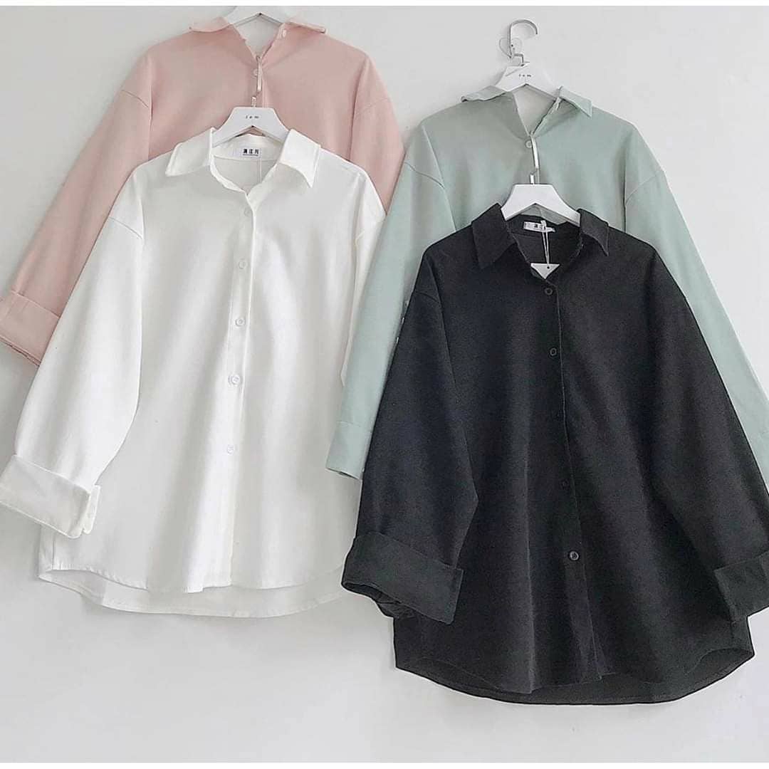 [YoloBoutique] SƠ MI FORM RỘNG UNISEX (ĐEN, TRẮNG, HỒNG, XANH)