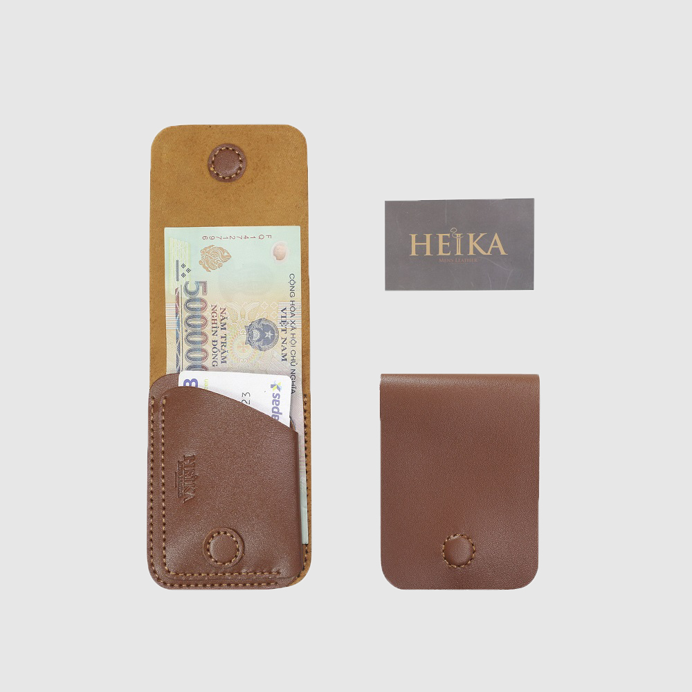 Ví sen 3/Bóp nam da bò handmade cao cấp HEIKA