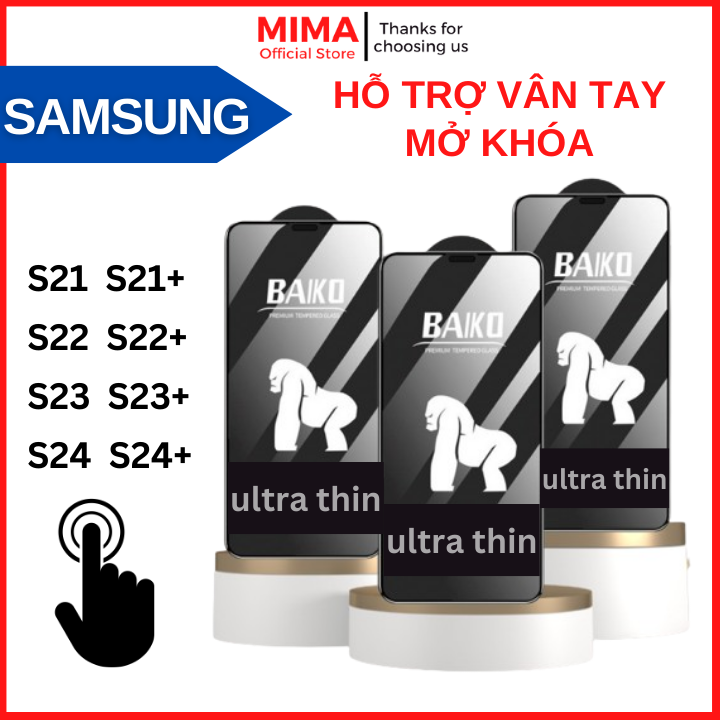 [Fingerprint] baiko tempered glass, kingkong UV Samsung S21 s21plus S22 s22plus S23 s23plus S24 s24plus s21ultra s22ultra s23ultra high-grade scratch-resistant full screen anti-scratch fingerprint unlock support w/wipes and dust pick