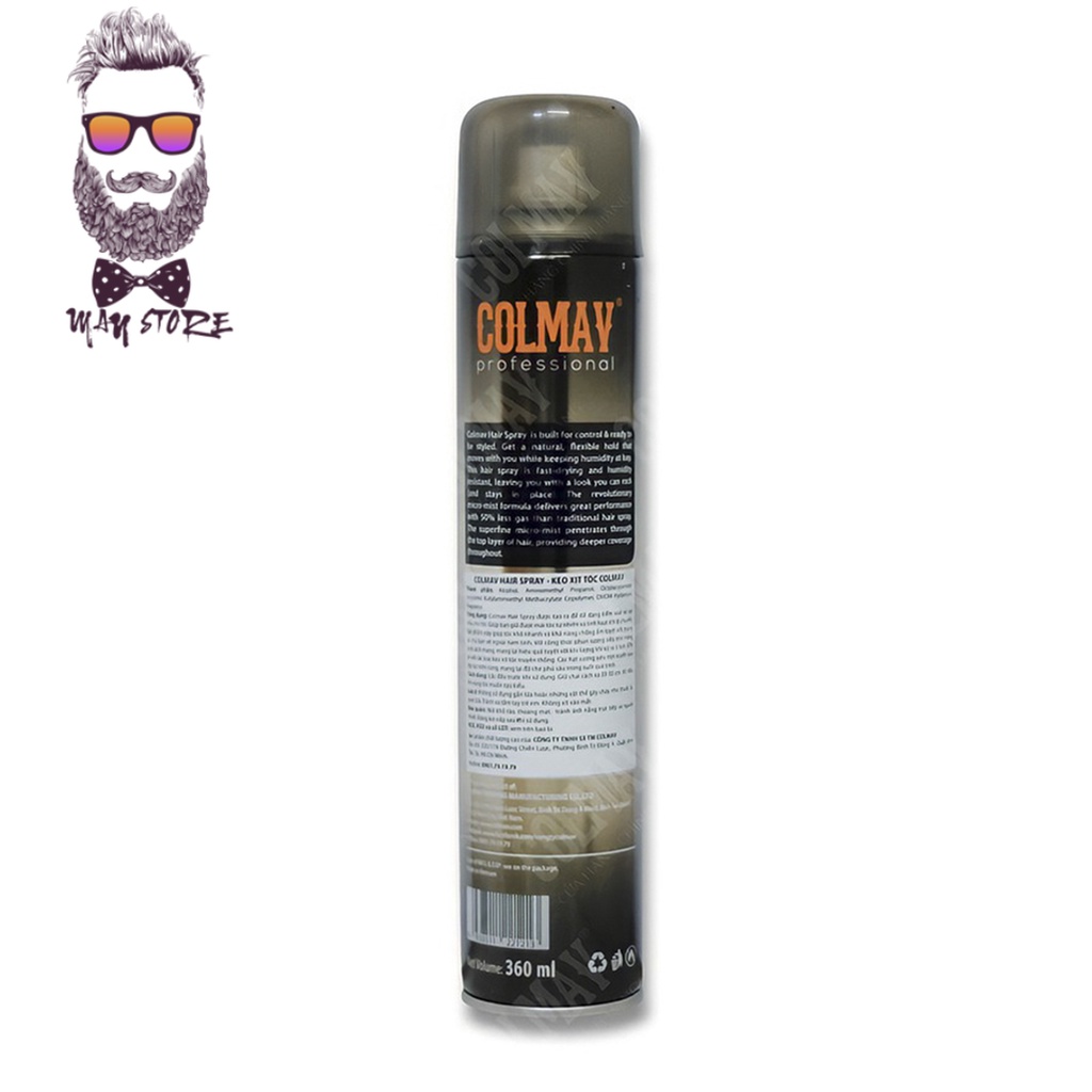 Gôm Xịt Tạo Kiểu Tóc COLMAV - 360ml
