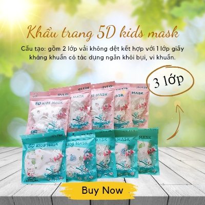 [COMBO 10 GÓI] 100 Chiếc Khẩu Trang Trẻ Em 5D Cho Bé 2 - 8 Tuổi
