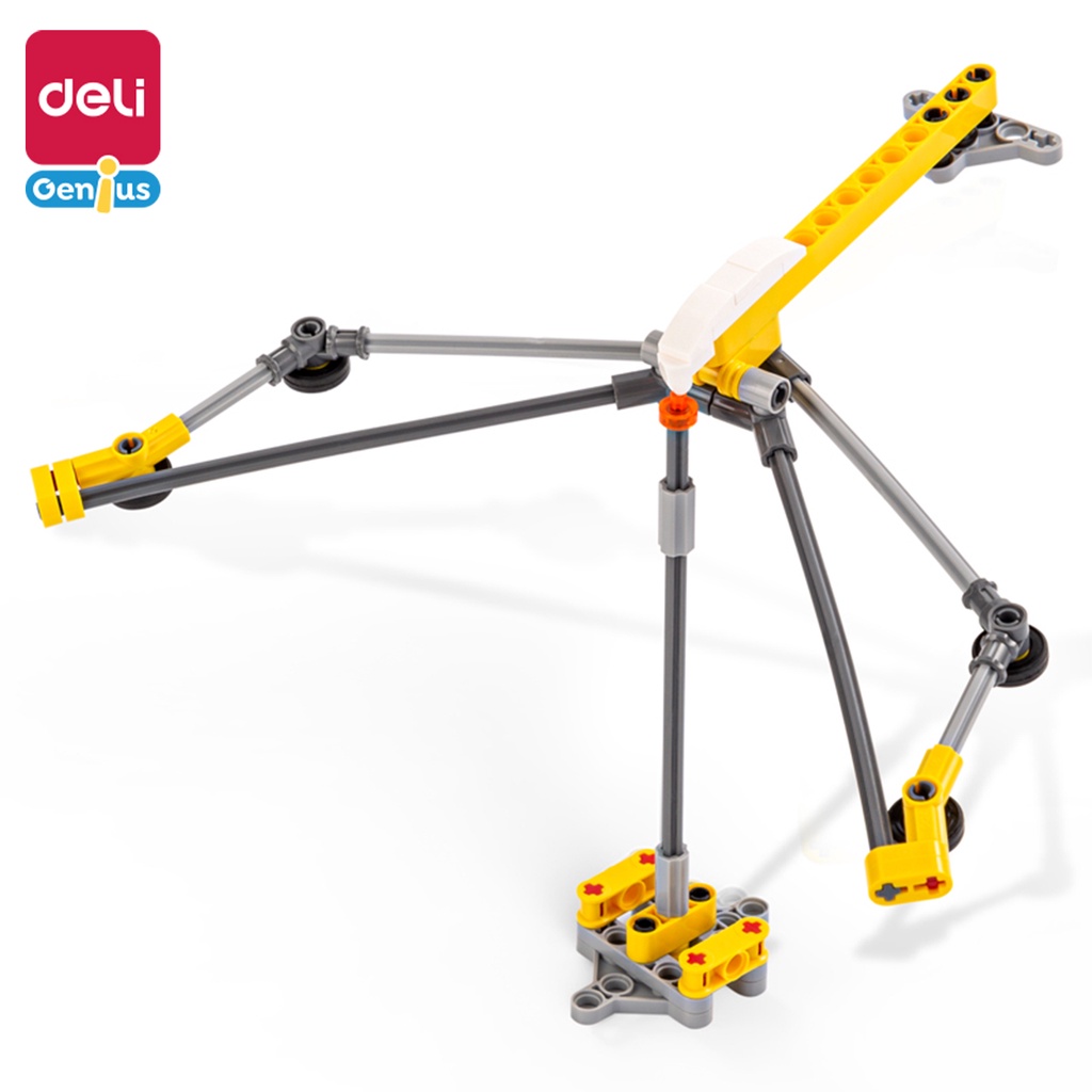 Bộ Lego Deli - Chủ đề Khoa học STEM -  Đồ chơi Máy bắn đá, Con quay, Máy nâng hạ, Cần trục - Dễ lắp an toàn với trẻ