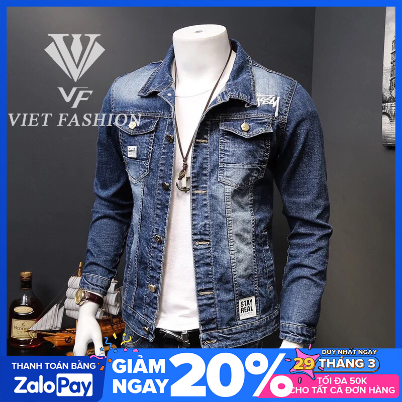 [HCM]ÁO KHOÁC JEAN NAM THỜI TRANG CAO CẤP AK27 VIET FASHION