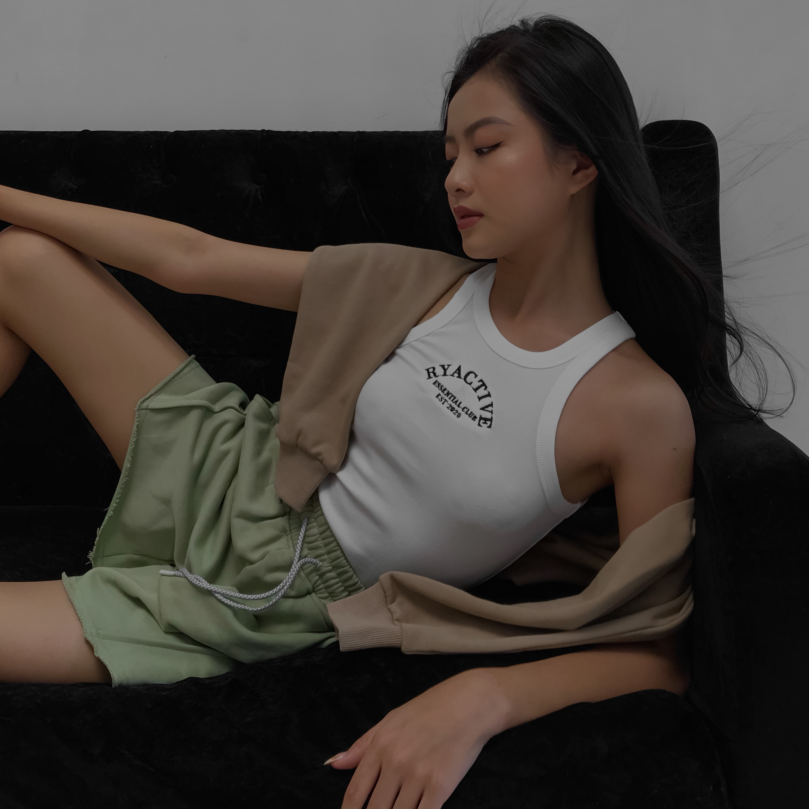 Quần short thun lửng RYACTIVE - LOUNGE SHORT AVOCADO
