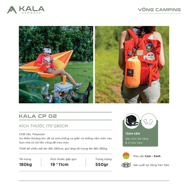 Võng dã ngoại siêu nhẹ KALA Hammock