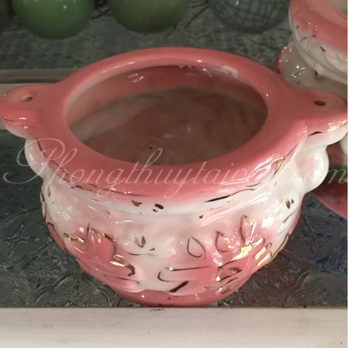 Lư hương gốm Hồng sen(2 size)