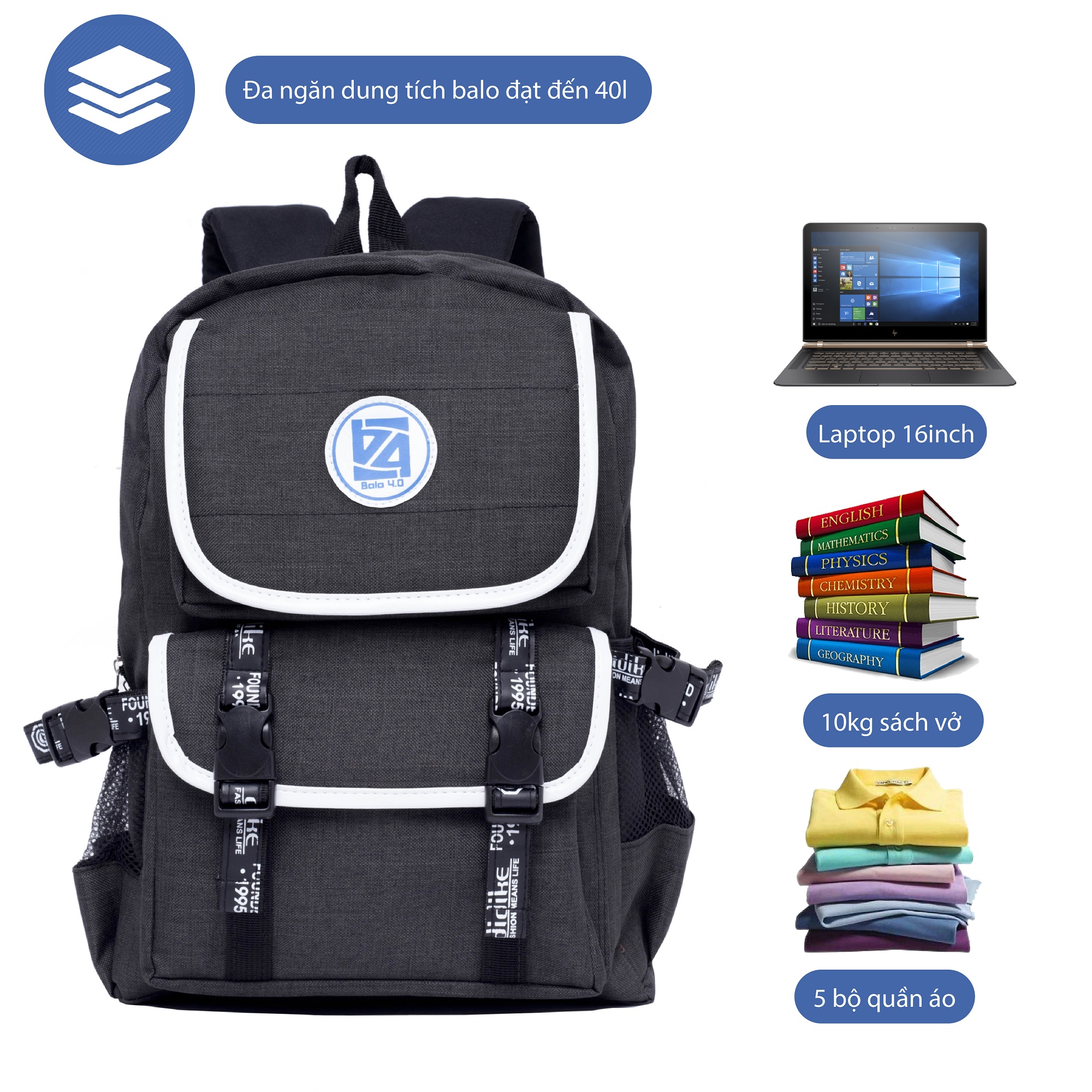 Balo laptop nam nữ cao cấp DDK BALO4.0